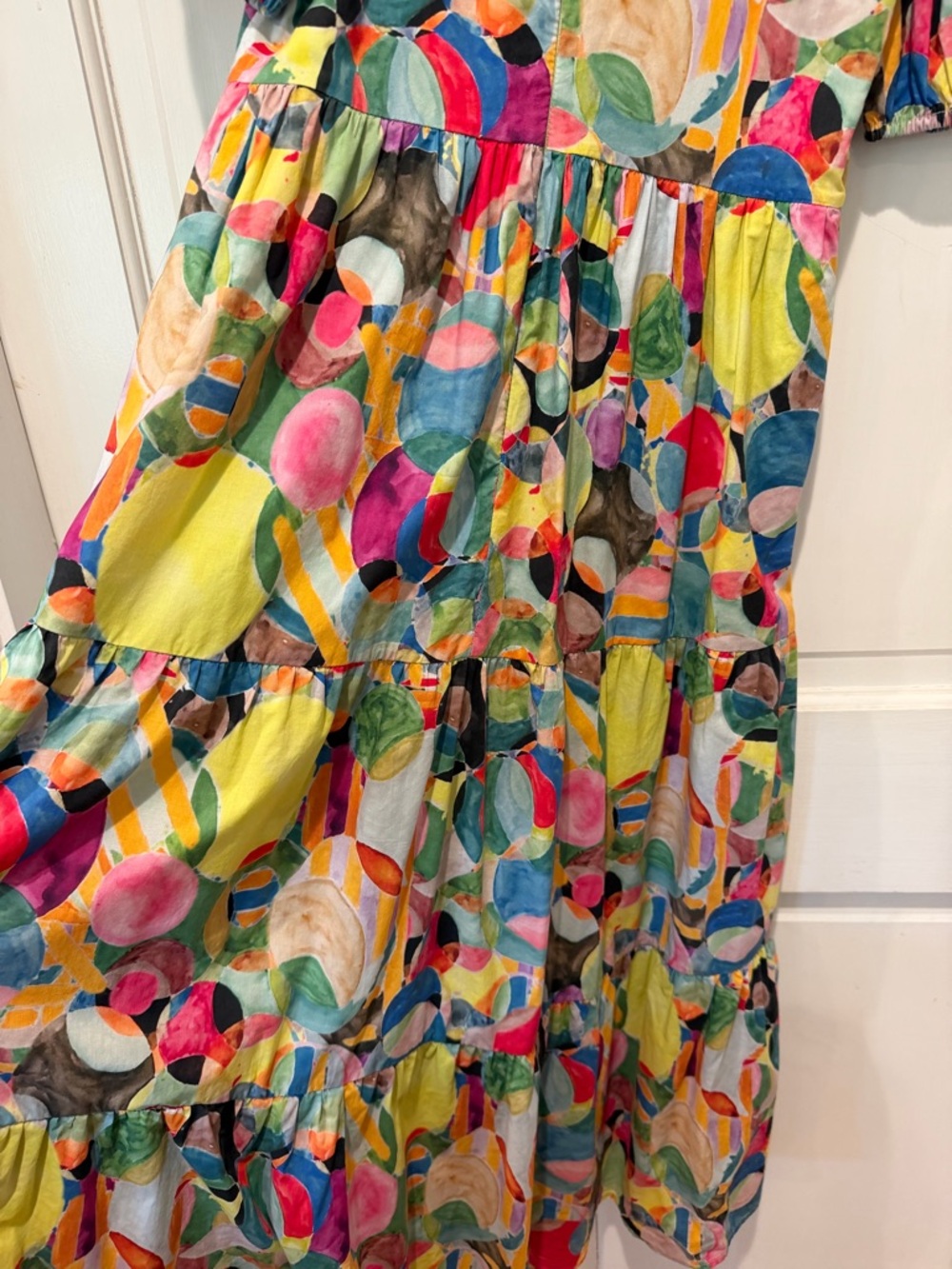 TCEC Multicolor Circle-Print Tiered Maxi Dress - Picture 7 of 9